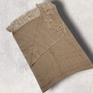 PEDSA ALPACA PERU DIAMOND PATTERN TAN IVORY SCARF